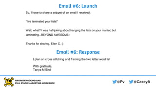 Email #6: Launch
Email #6: Response
 