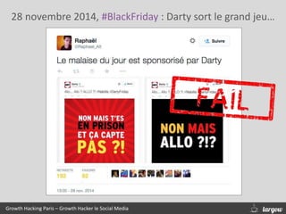 28 novembre 2014, #BlackFriday : Darty sort le grand jeu…
Growth Hacking Paris – Growth Hacker le Social Media
 