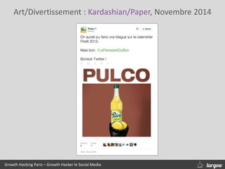 Growth Hacking Paris – Growth Hacker le Social Media
Art/Divertissement : Kardashian/Paper, Novembre 2014
 