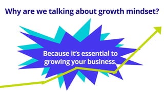 Choose KPIs that drive your business’s growth
Because it’s essential to
growing your business.
Why are we talking about growth mindset?
 