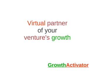 GrowthActivator
Virtual partner
of your
venture's growth
 