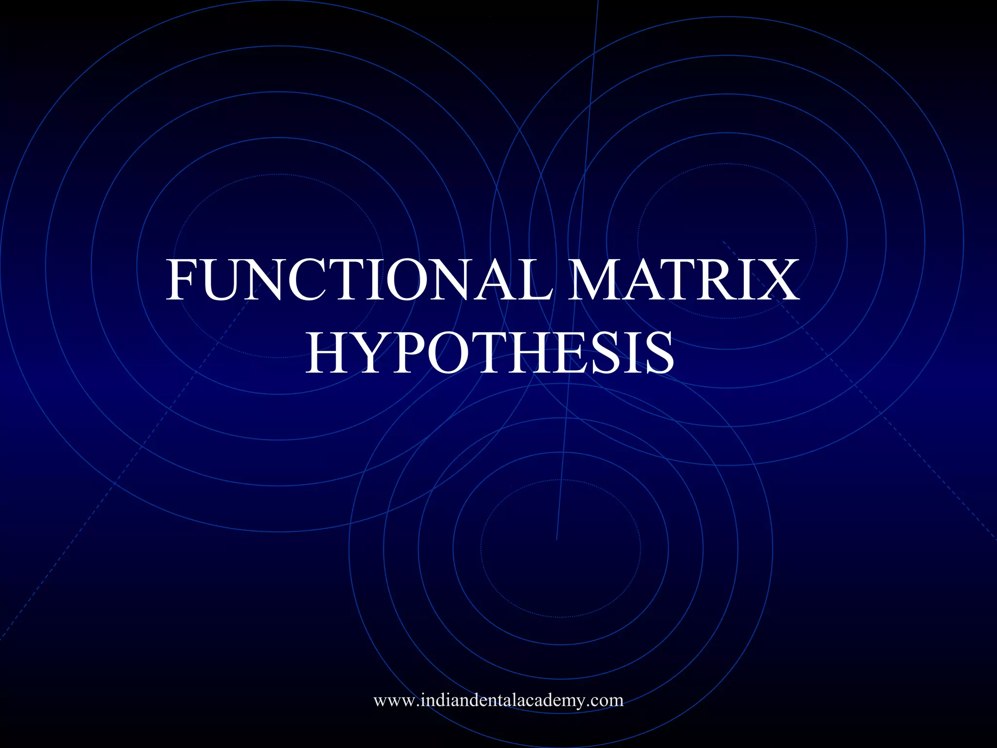 FUNCTIONAL MATRIX
HYPOTHESIS
www.indiandentalacademy.com
 