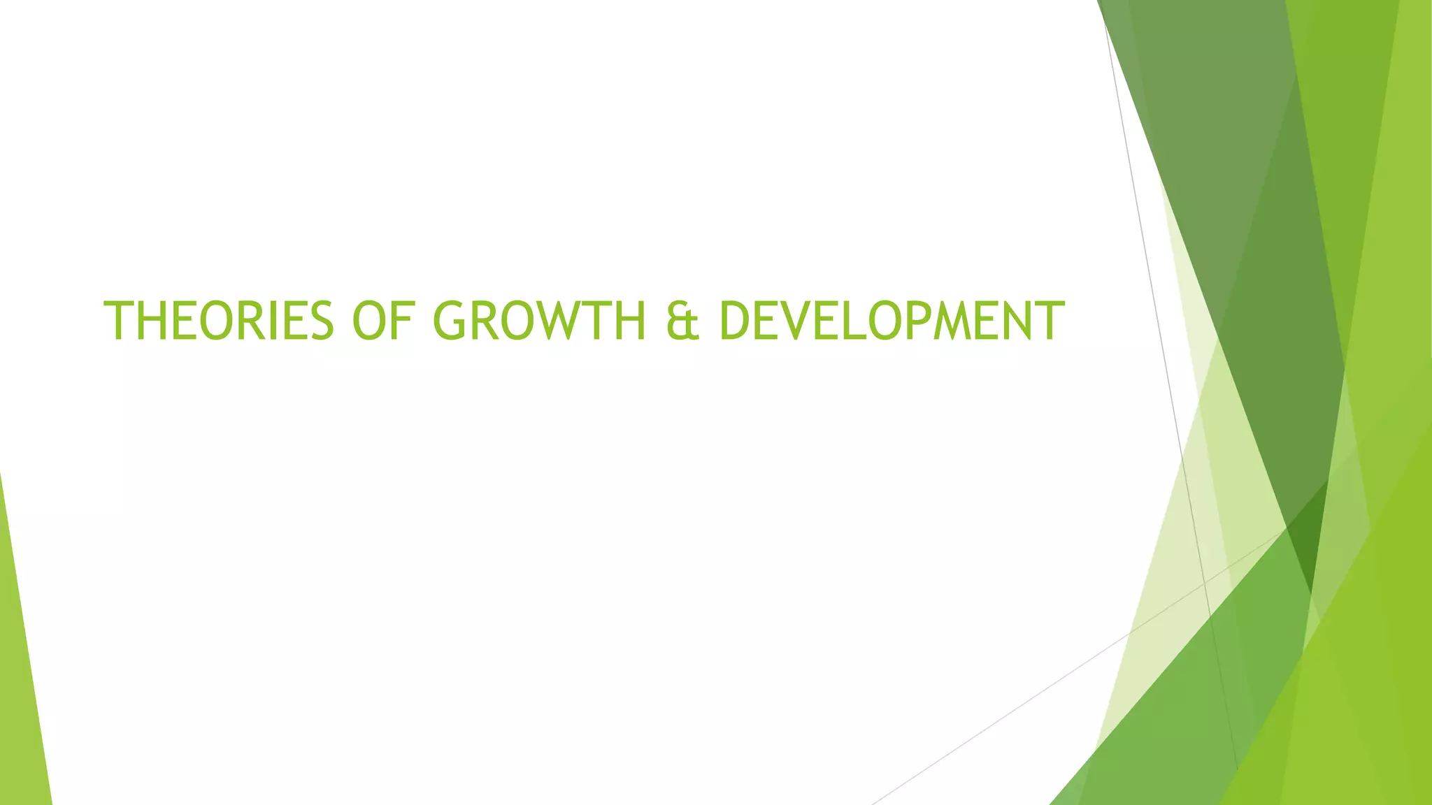 THEORIES OF GROWTH & DEVELOPMENT
 