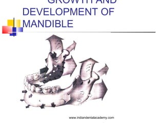 GROWTH AND
DEVELOPMENT OF
MANDIBLE
www.indiandentalacademy.com
 