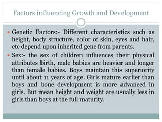 Growth and development principles and factors affecting growth and ...