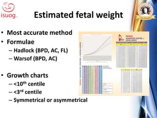 Hadlock Table FETAL GROWTH ASSESSMENT CONCEPT OF F.G.R. & PLOTTING GROWTH CHARTS | PDF