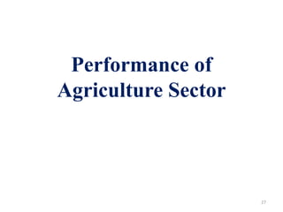 Performance of
Agriculture Sector
27
 