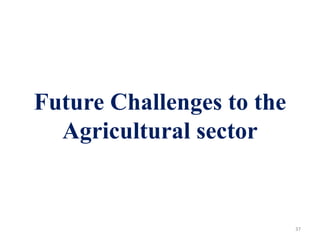 Future Challenges to the
Agricultural sector
37
 