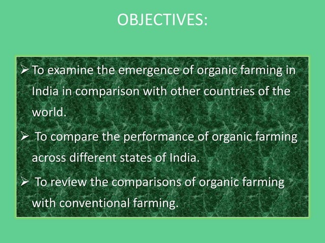 Growth and performance of organic farming in India | PPT