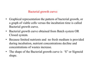 Growth curve of bacteria and factors effect bacterial growth curve | PPT