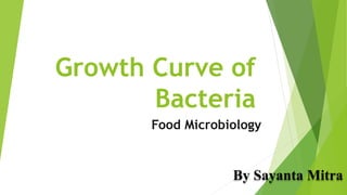 Growth Curve of
Bacteria
Food Microbiology
By Sayanta Mitra
 