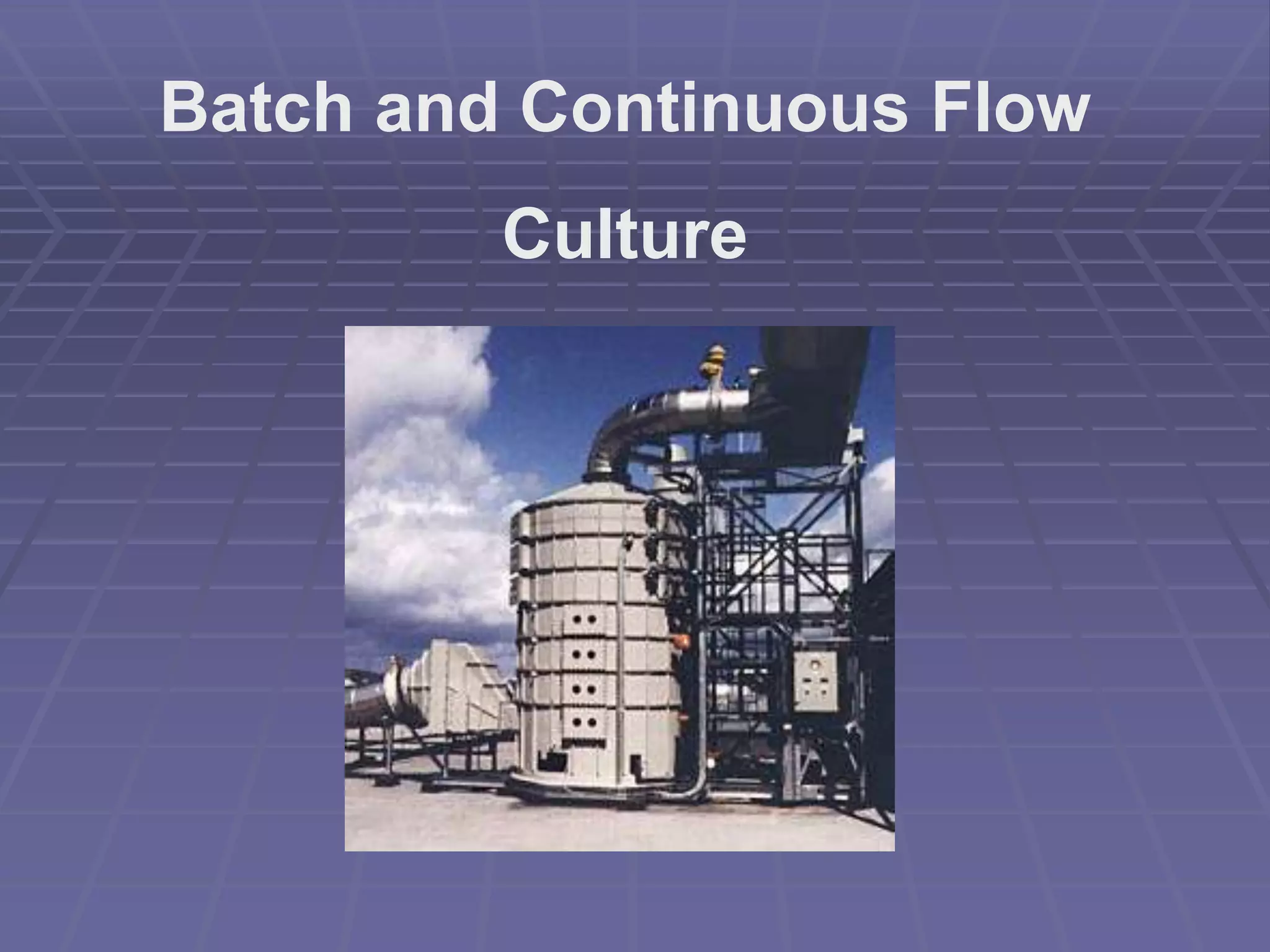 Batch and Continuous Flow
Culture
 