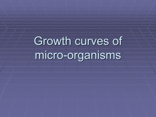 Growth curves of
micro-organisms
 