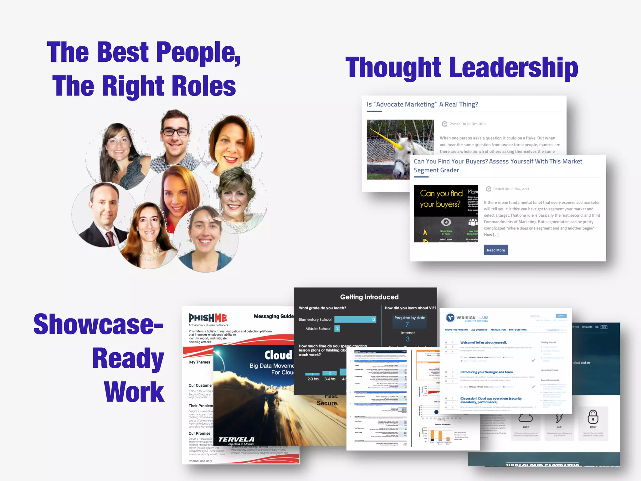 The Best People,
The Right Roles
Thought Leadership
Showcase-
Ready"
Work
 