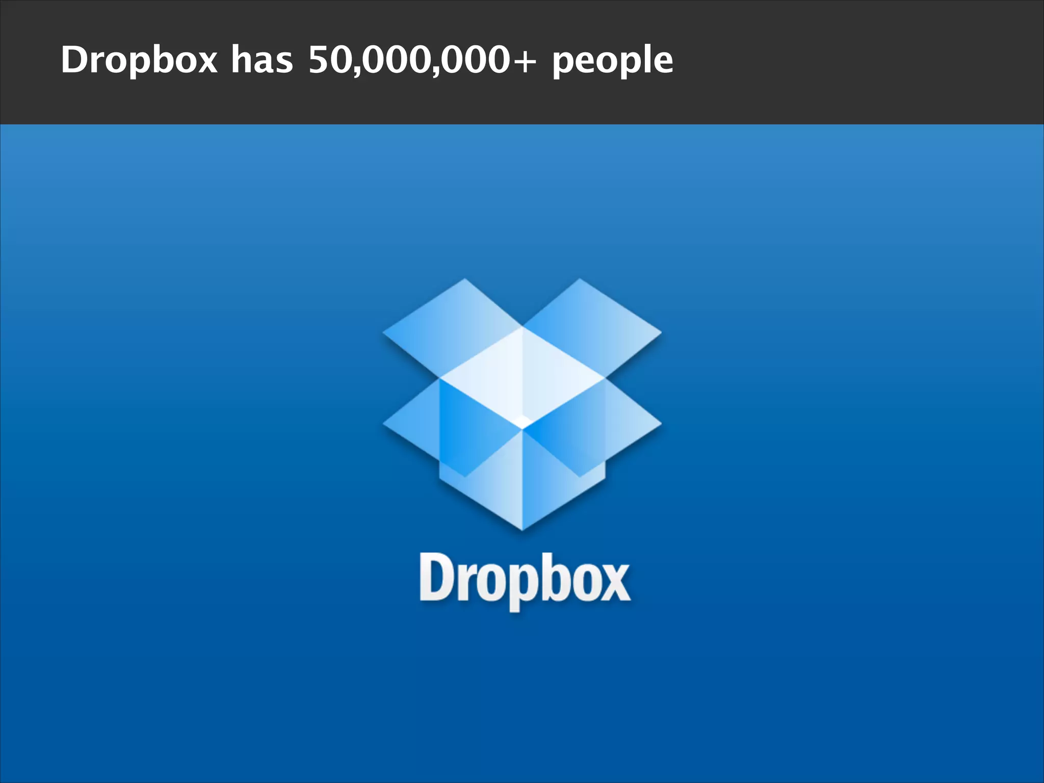 Dropbox has 50,000,000+ people

 