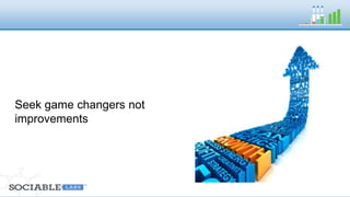 Seek game changers 
not improvements 
 