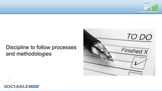 Discipline to follow processes 
and methodologies 
 