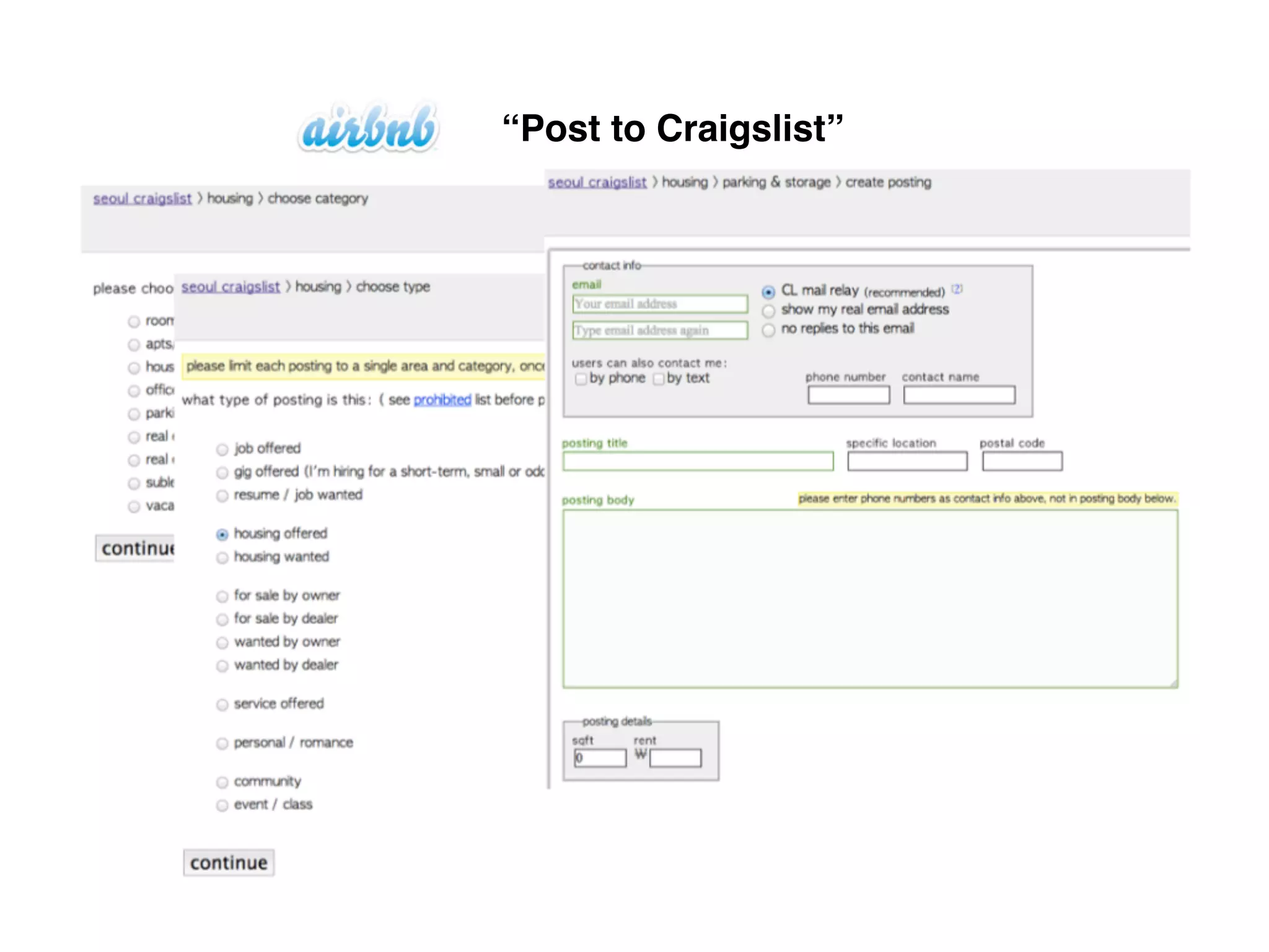 “Post to Craigslist” 
 