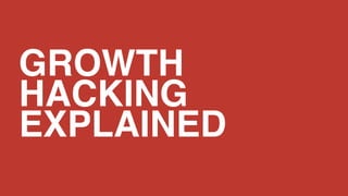 GROWTH
HACKING
EXPLAINED
 