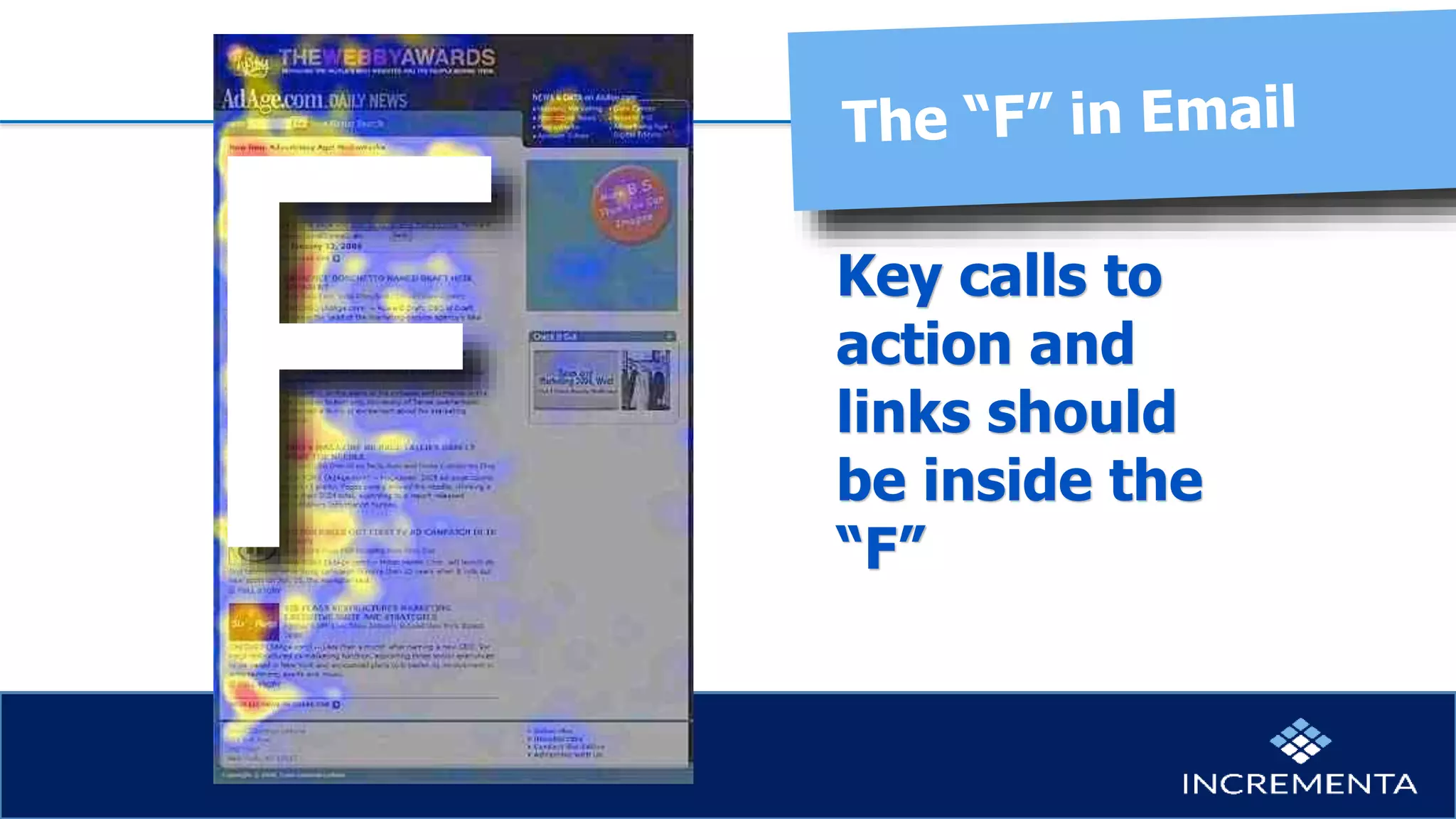 Key calls to
action and
links should
be inside the
“F”
 
