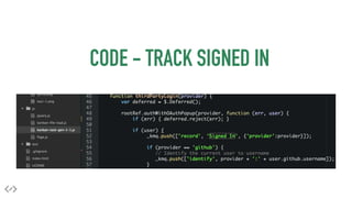 CODE - TRACK SIGNED IN 
 