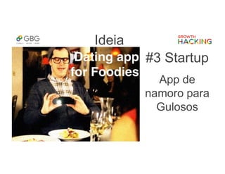 Ideia
#3 Startup
App de
namoro para
Gulosos
 