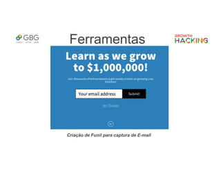 Ferramentas
Criação de Funil para captura de E-mail
 