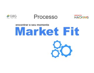 Processo
encontrar o seu momento
Market Fit
 