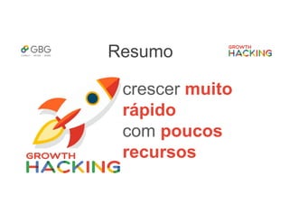 Resumo
crescer muito
rápido
com poucos
recursos
 