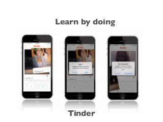 Learn by doing
Tinder
 
