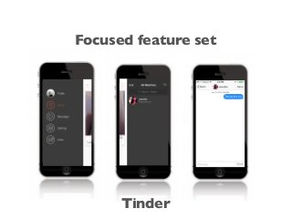 Focused feature set
Tinder
 