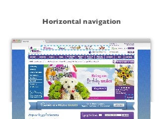 Horizontal navigation
 