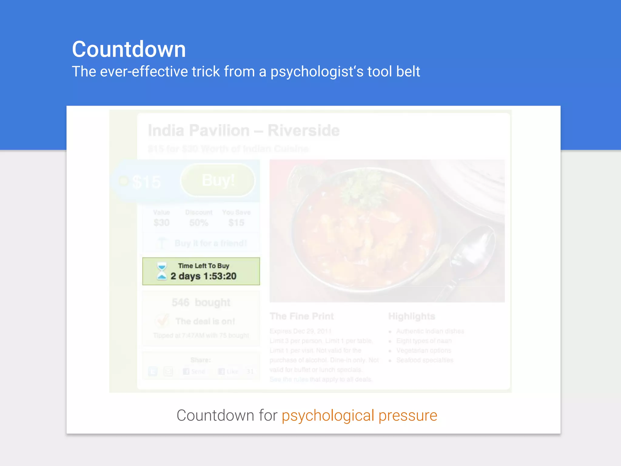 Countdown for psychological pressure
Countdown
The ever-effective trick from a psychologist‘s tool belt
 
