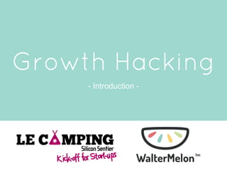 Growth Hacking
- Introduction -

 