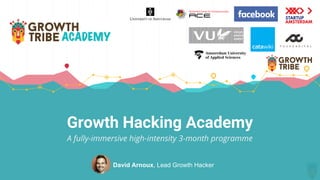Growth Hacking Academy
A fully-immersive high-intensity 3-month programme
David Arnoux, Lead Growth Hacker
 