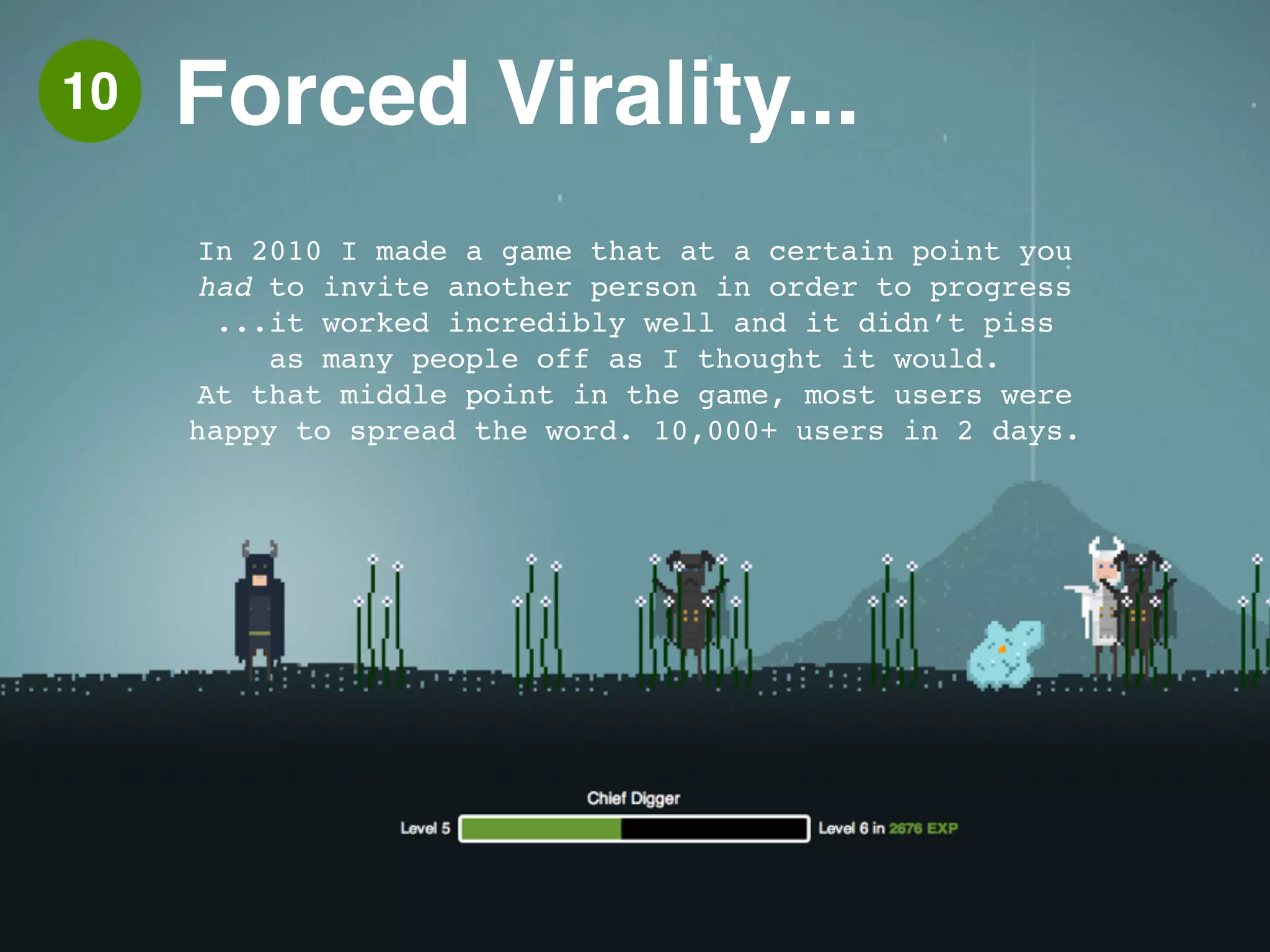 11 CRM Automation 
• ENGAGEMENT / LOYALTY!! 
• AUTOMATE: add a drip-campaign or 
autoresponder to each user after signup. 
Encourage them to make that first 
interaction / upload / etc.! 
• AUTOMATE: add other email triggers to 
encourage other behaviors:! 
• abandoned cart - remind them!! 
• dormant - poke them!! 
• successfully used your product - get 
their feedback! 
Jeff didn’t reeeeeeeeally send this mail himself 
Actionable Growth Hacking Tactics by @yongfook 
 