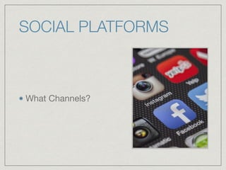 SOCIAL PLATFORMS
What Channels?
 