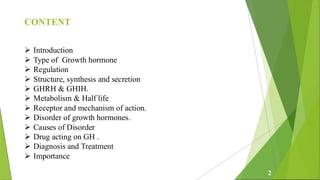 Growth Hormone and its role ppt of , M Pharma 2nd semester | PDF