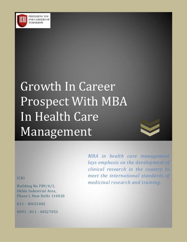Growth in career prospect with mba in health care management