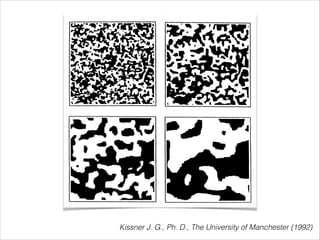 Downloaded by [University of Warwick] at 04:32 20 Feb

phenomenon that has been studied for many decades, however, by metallurgists, is

Figure 2. Monte Carlo simulation of domain growth in the d ˆ 2 Ising model at T ˆ 0
(taken from Kissner [8]). The system size is 256 £ 256, and the snapshots correspond
to 5, 15, 60 and 200 Monte Carlo steps per spin after a quench from T ˆ 1.

Kissner J. G., Ph. D., The University of Manchester (1992)

 
