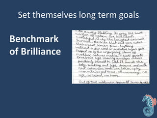 Set themselves long term goals
Benchmark
of Brilliance
 