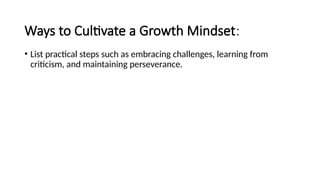 Growth Mindset in the Workplace (Growth Mindset)) | PPTX