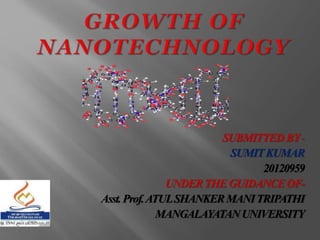 SUBMITTED BY - 
SUMIT KUMAR 
20120959 
UNDER THE GUIDANCE OF-Asst. 
Prof. ATUL SHANKER MANI TRIPATHI 
MANGALAYATAN UNIVERSITY 
 