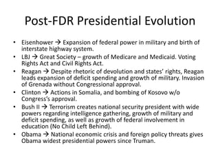 Reagan Devolution Evolution of Presidential Power | PPTX
