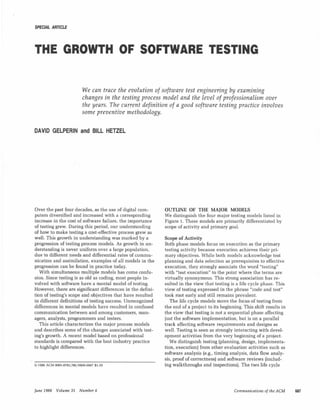 Growth of software testing