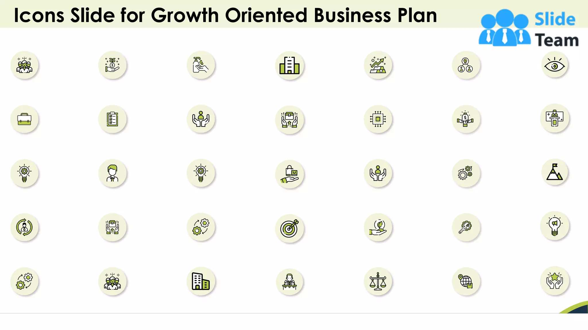 Icons Slide for Growth Oriented Business Plan
37
 