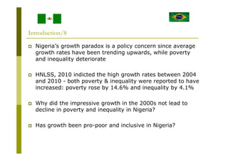 Growth Redistribution and Inequality Effects on Poverty in Nigeria | PDF