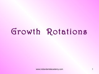 Growth Rotations

www.indiandentalacademy.com

1

 
