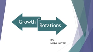 Growth
Rotations
By,
Miliya Parveen
 