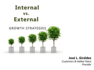 Internal
vs.
External
GROWTH STRATEGIES
José L. Giráldez
Customers & Added Value
Provider
 